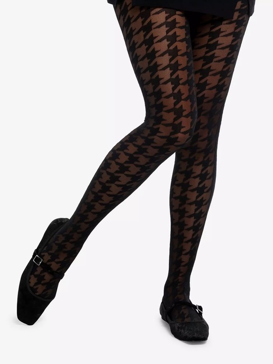 Hot Topic Accessories - Hot Topic Black Houndstooth Sheer Tights